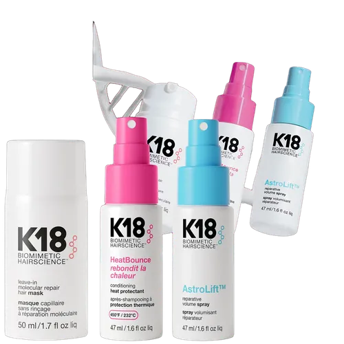 مجموعة K18 Biomimetic Hairscience لتصفيف الشعر المنزلي